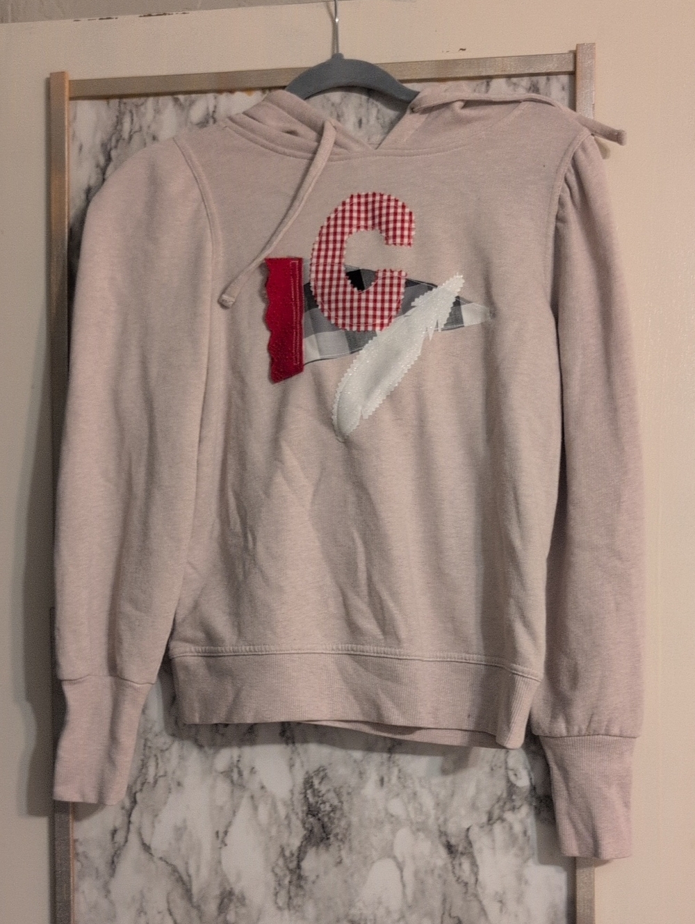 Women's Comanche Indians Extra Small Hoodie With Buffalo Check Graphic.